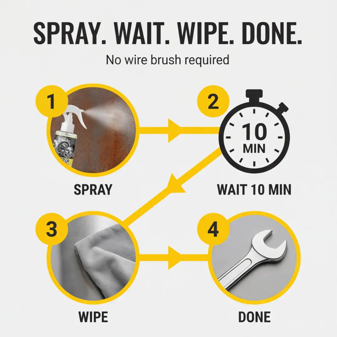 Quick Rust Dissolver Spray – Effortless Metal Restoration