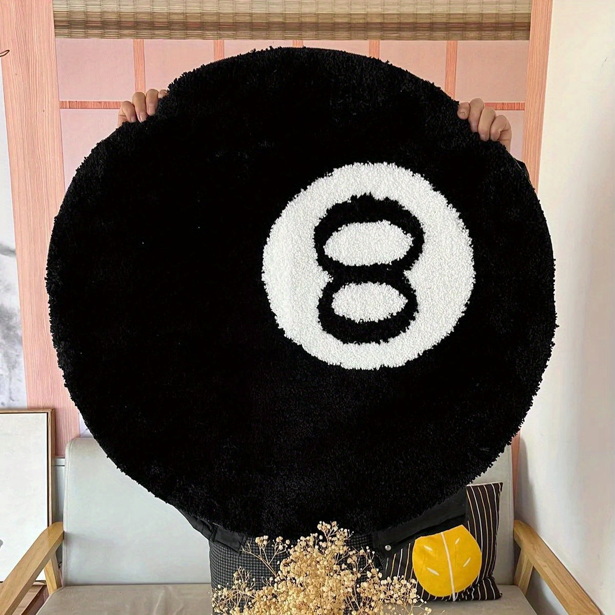 Bold 8-Ball Area Rug – Stylish Non-Slip Carpet for Any Room