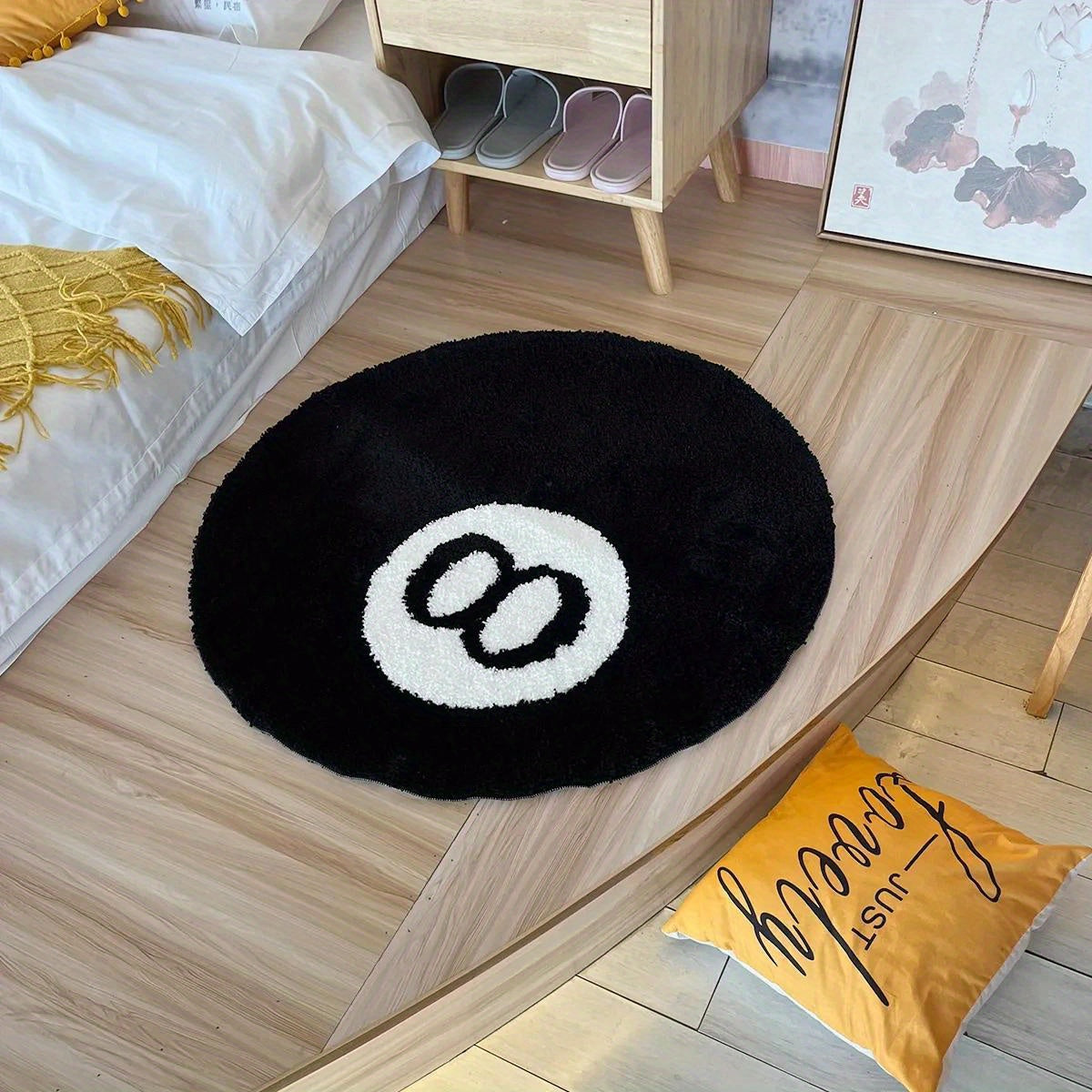 Bold 8-Ball Area Rug – Stylish Non-Slip Carpet for Any Room