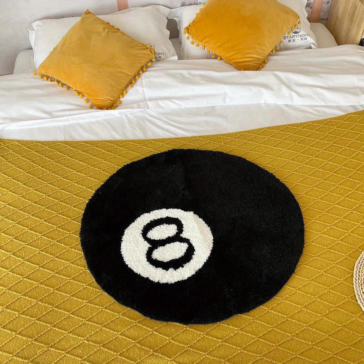 Bold 8-Ball Area Rug – Stylish Non-Slip Carpet for Any Room