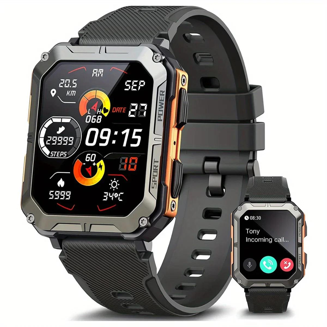Durable Smartwatch with Heart Rate, Sleep Monitor & Blood Oxygen Tracking - 10-Day Battery Life, Weather Resistant