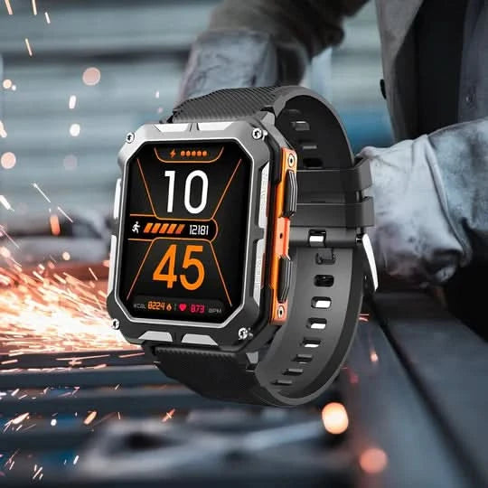 Durable Smartwatch with Heart Rate, Sleep Monitor & Blood Oxygen Tracking - 10-Day Battery Life, Weather Resistant