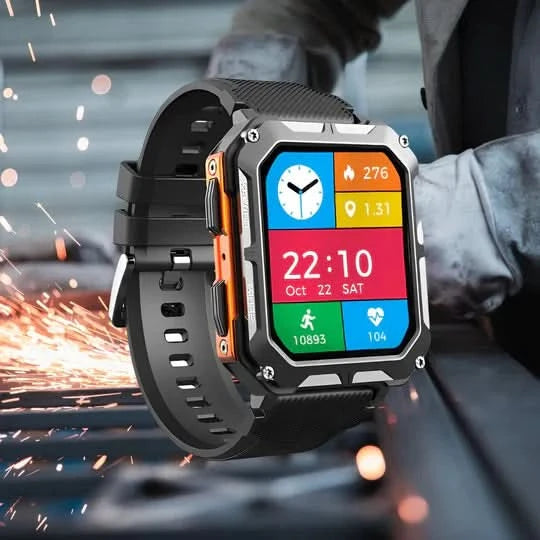 Durable Smartwatch with Heart Rate, Sleep Monitor & Blood Oxygen Tracking - 10-Day Battery Life, Weather Resistant