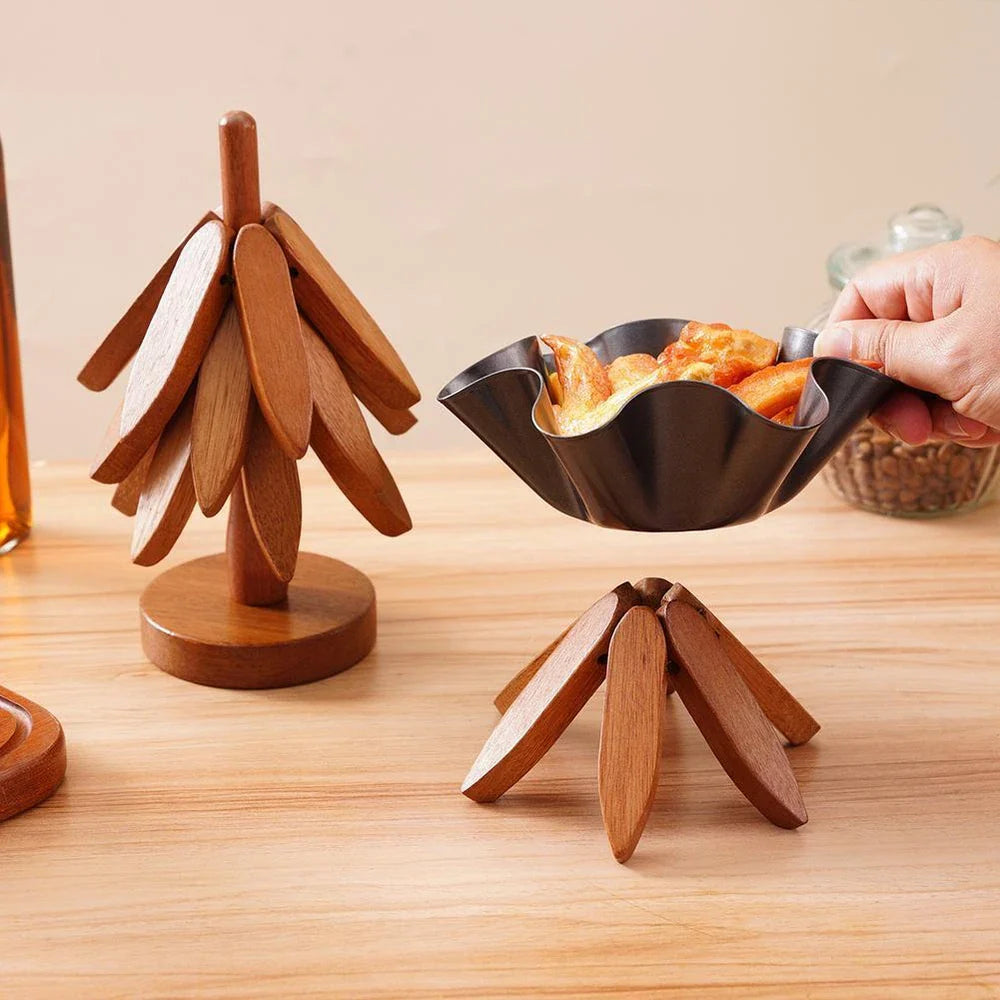 Wooden Trivet for Hot Pots and Dishes | Rustic Design for Meal Safety
