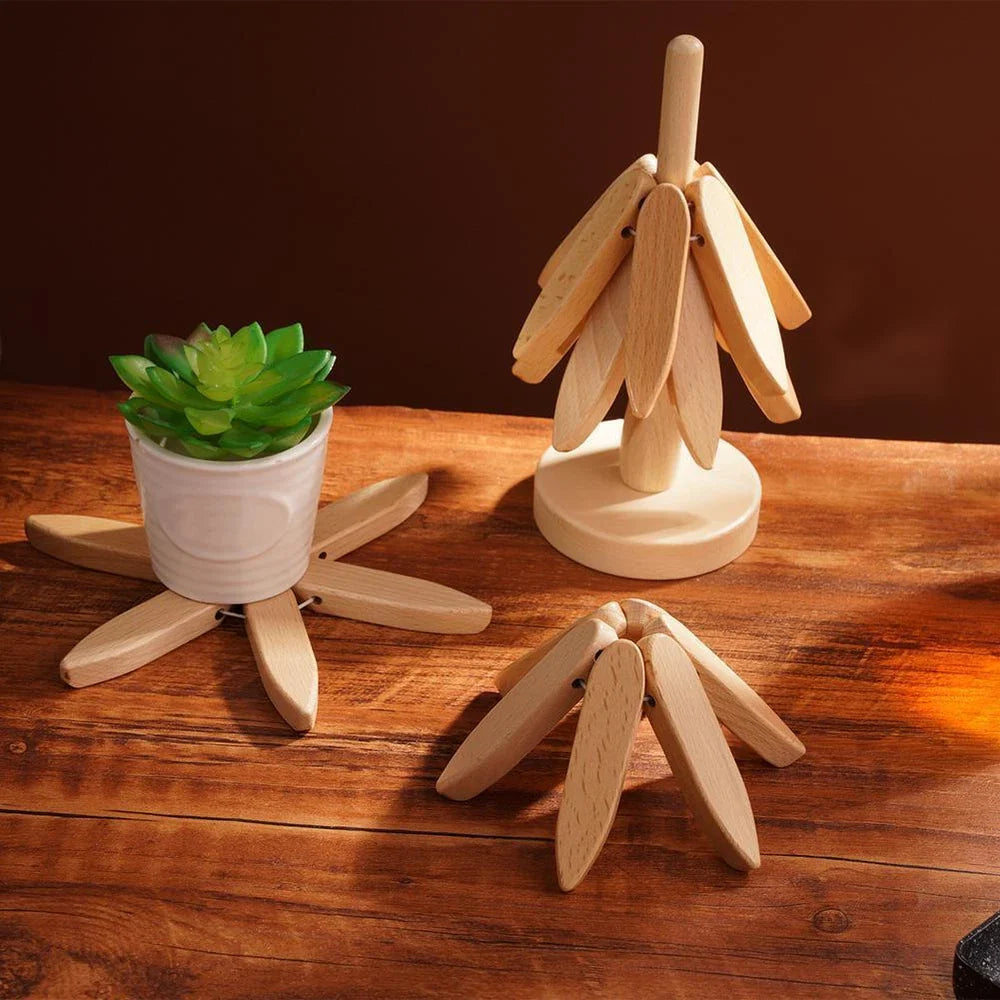 Wooden Trivet for Hot Pots and Dishes | Rustic Design for Meal Safety
