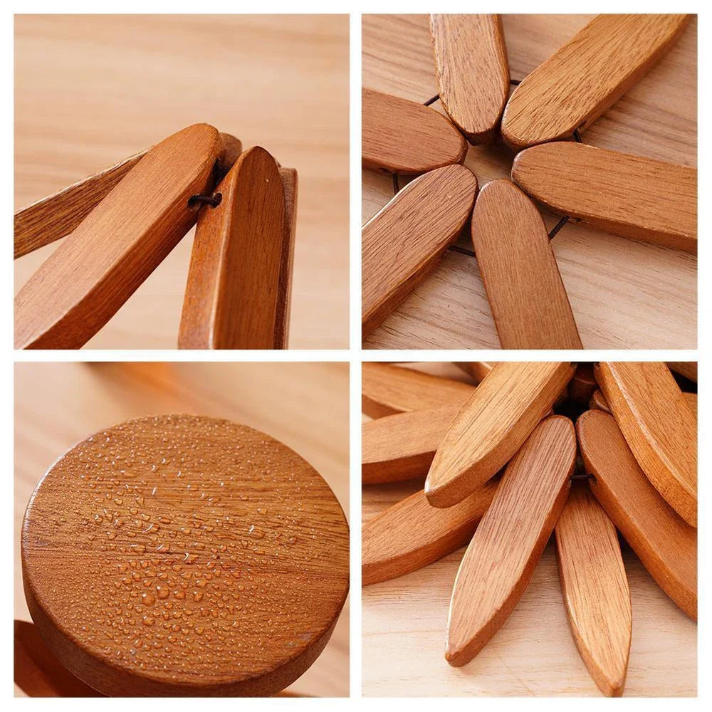 Wooden Trivet for Hot Pots and Dishes | Rustic Design for Meal Safety