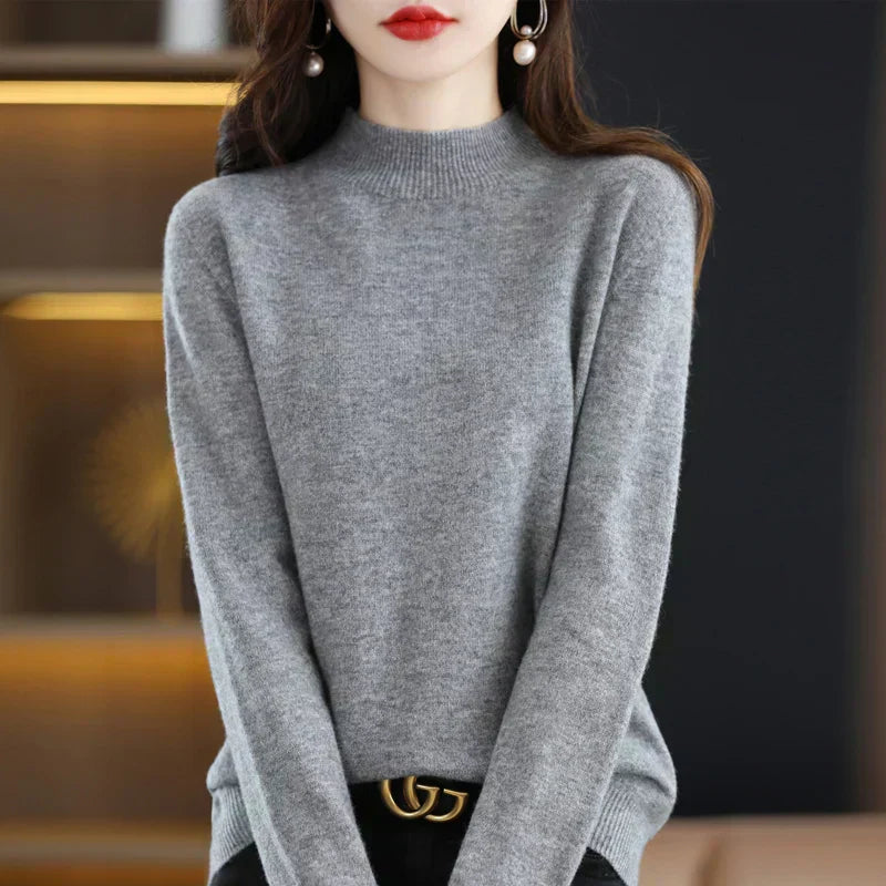 LuxeMerino Women's 100% Pure Wool Sweater for Chillier Days