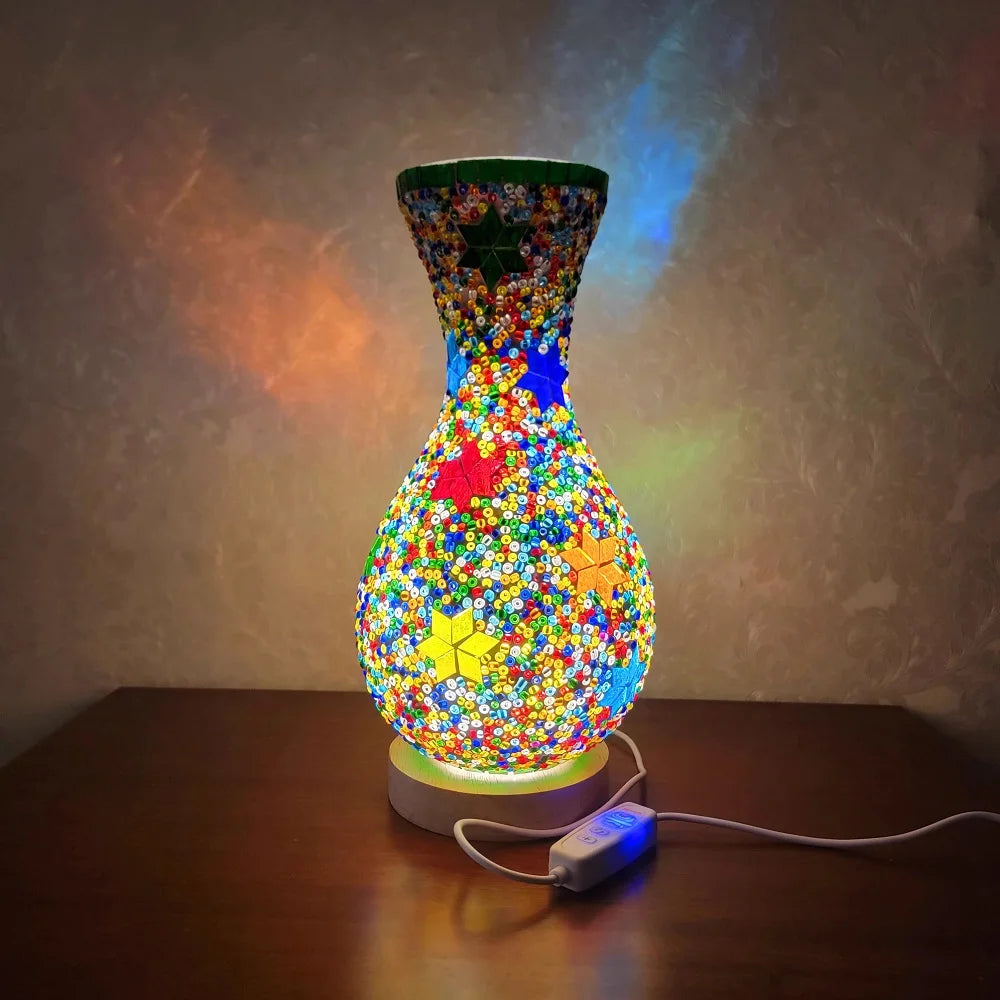 Mediterranean-Inspired Mosaic Table Lamp for Cozy Spaces