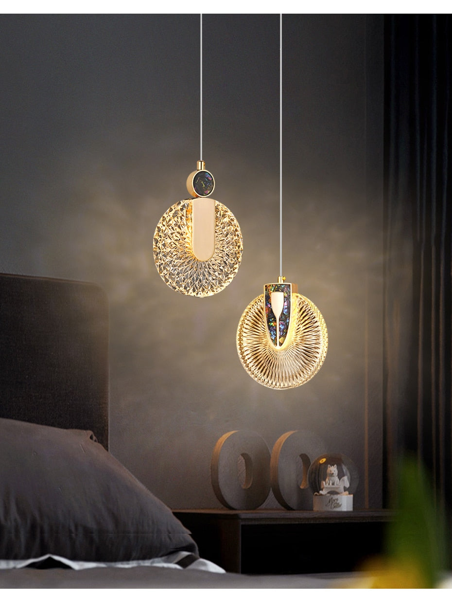 Luxe Aura Crystal Round Pendant Light Fixture