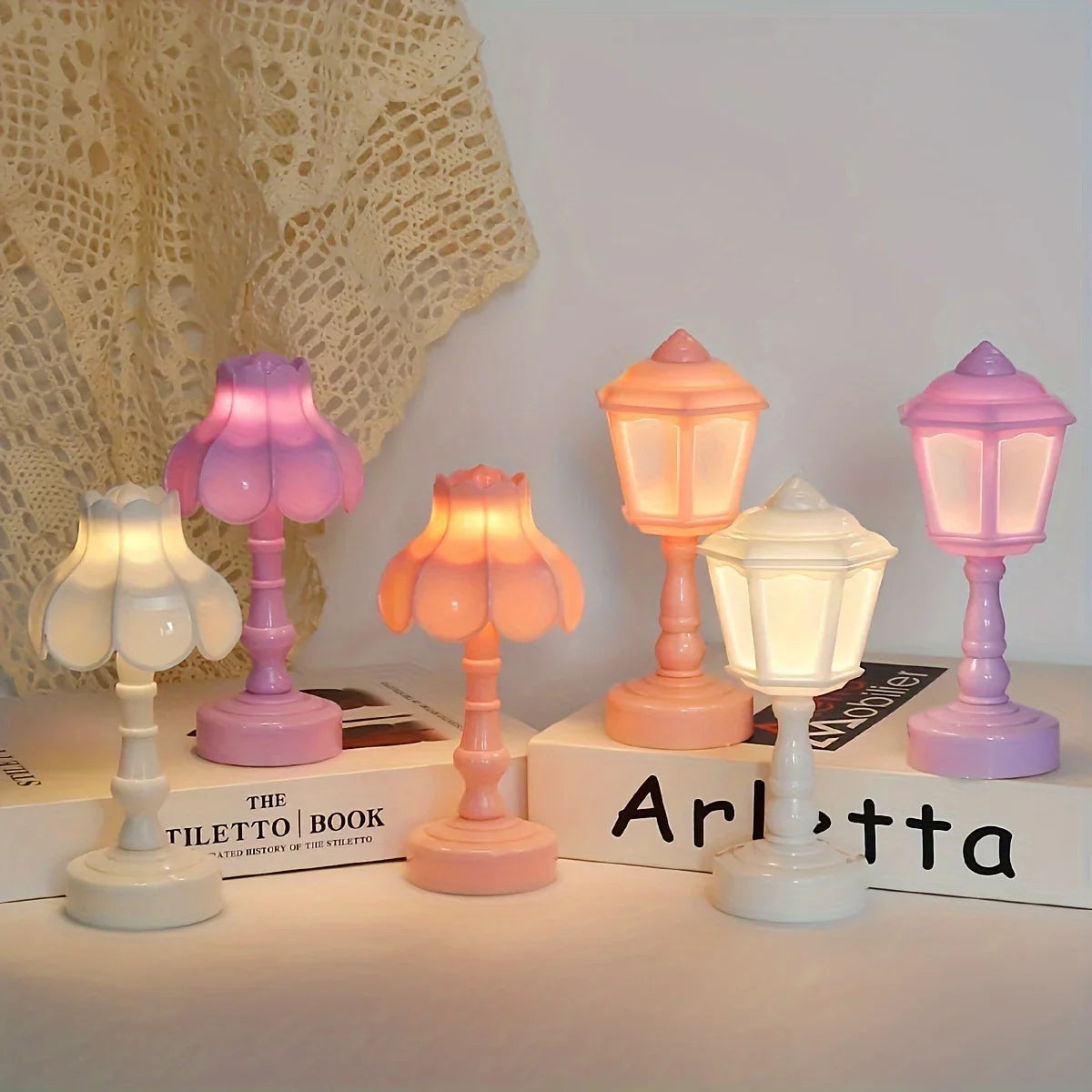 Serene Blossom LED Night Lamp - Modern Battery-Powered Table Light