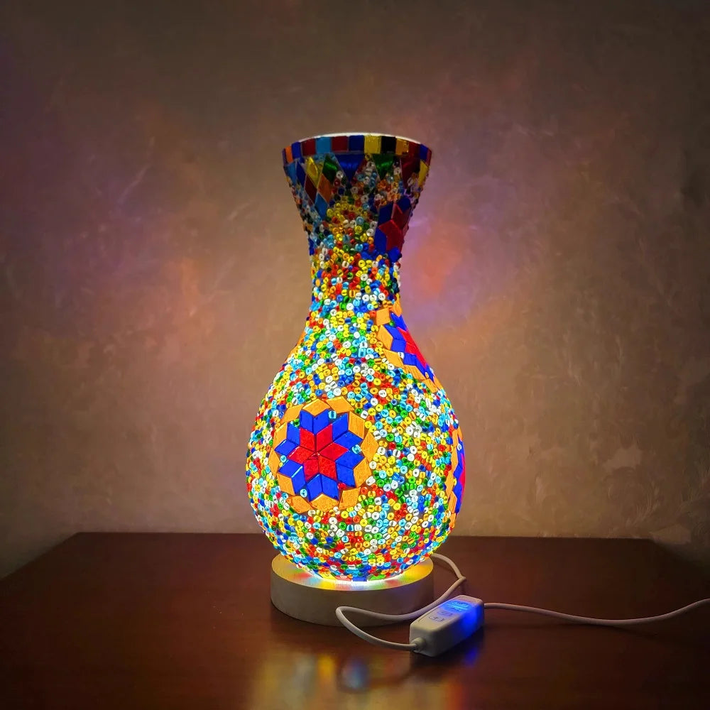 Mediterranean-Inspired Mosaic Table Lamp for Cozy Spaces