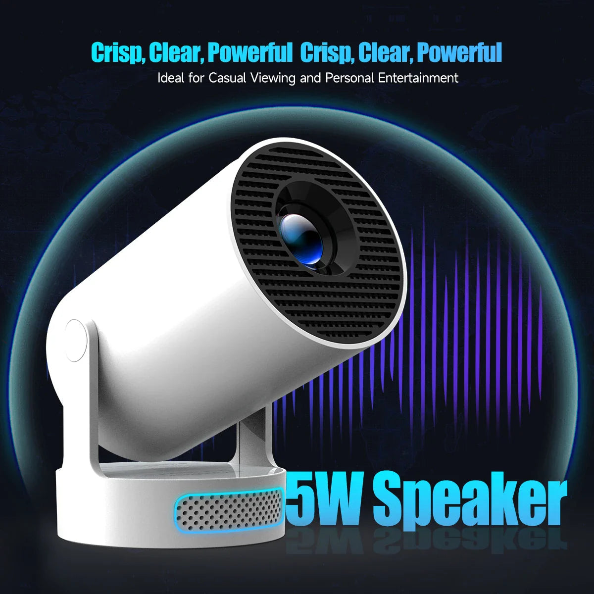 Ultra HD Portable Projector with WiFi6 and Bluetooth for Outdoor Fun
