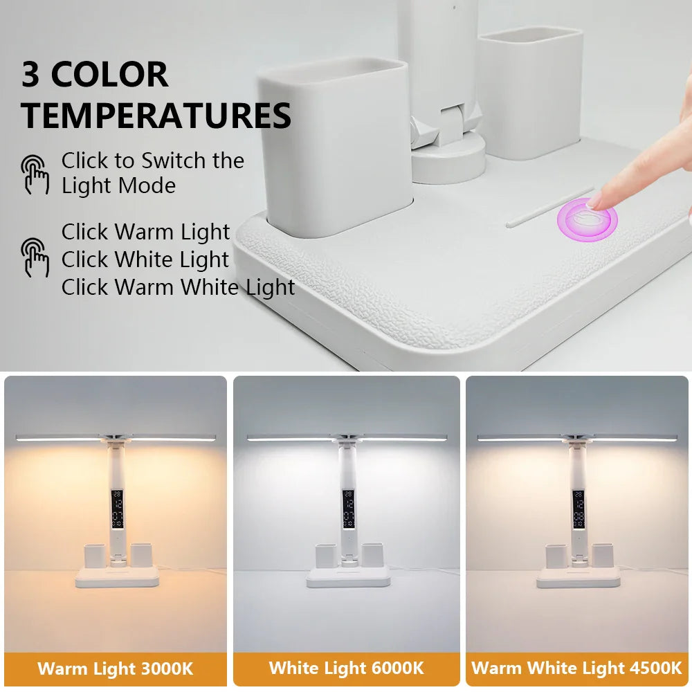 Smart Dual-Head LED Lamp with Eye-Care Technology