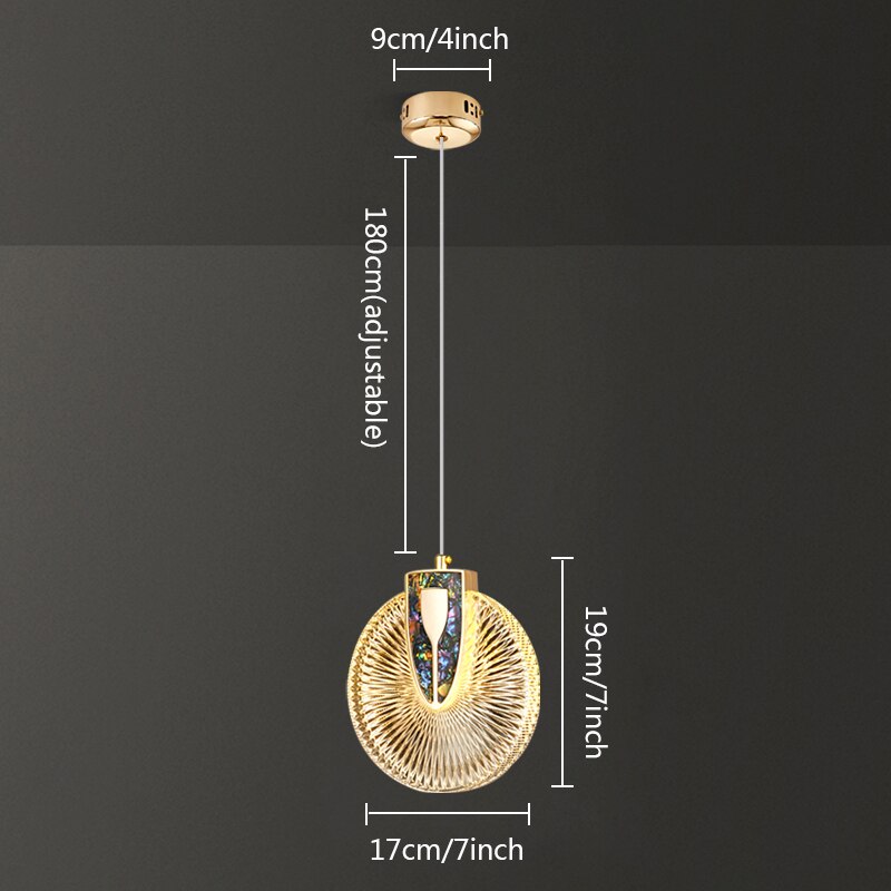 Luxe Aura Crystal Round Pendant Light Fixture