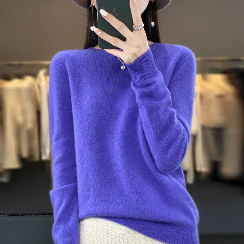 LuxeMerino Women's Pure Australian Wool Pullover Sweater