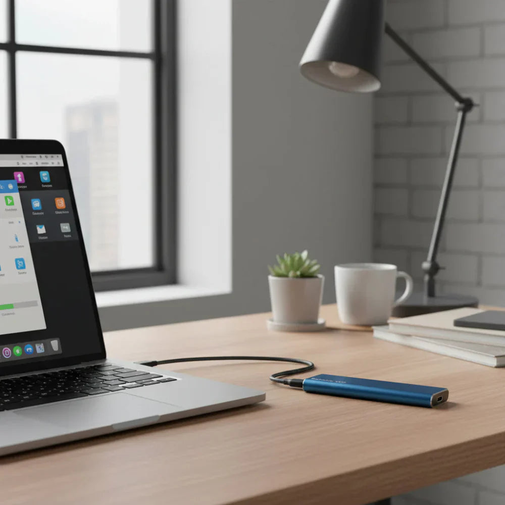 Ultra-Slim Portable SSD with USB 3.2 for Effortless Storage