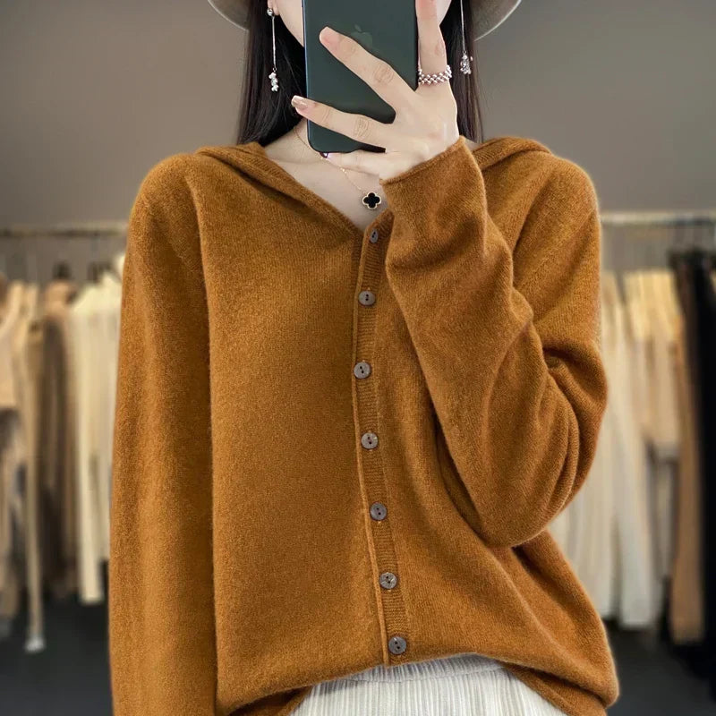 EverWarm Pure Merino Wool Cardigan for Winter Elegance