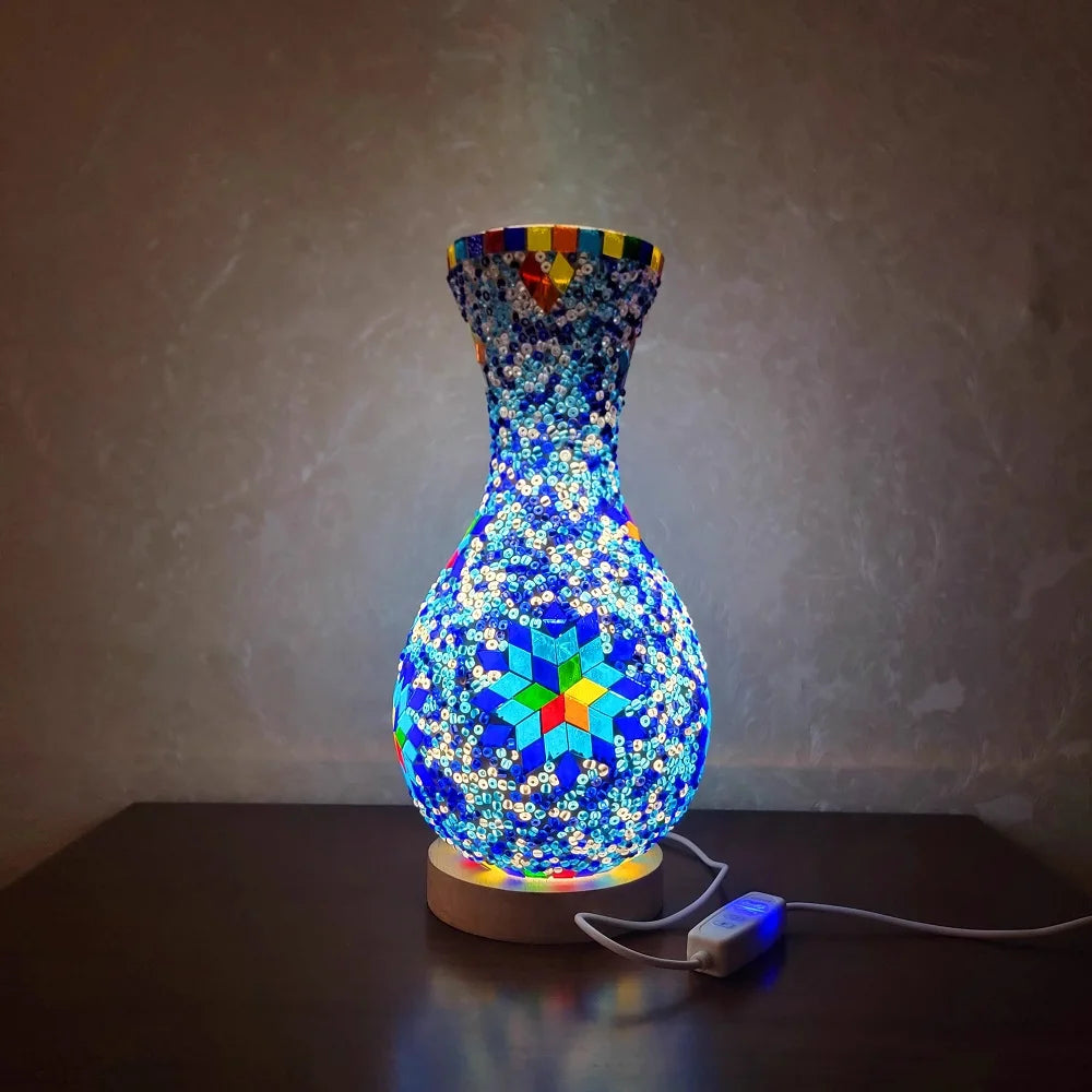 Mediterranean-Inspired Mosaic Table Lamp for Cozy Spaces