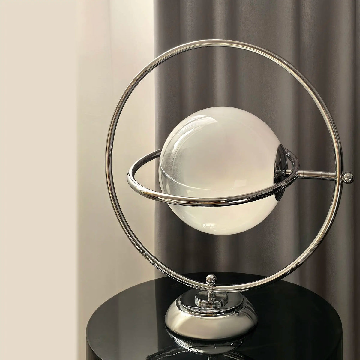 Lunar Glow Modern Desk Lamp – Elegant Glass Table Light