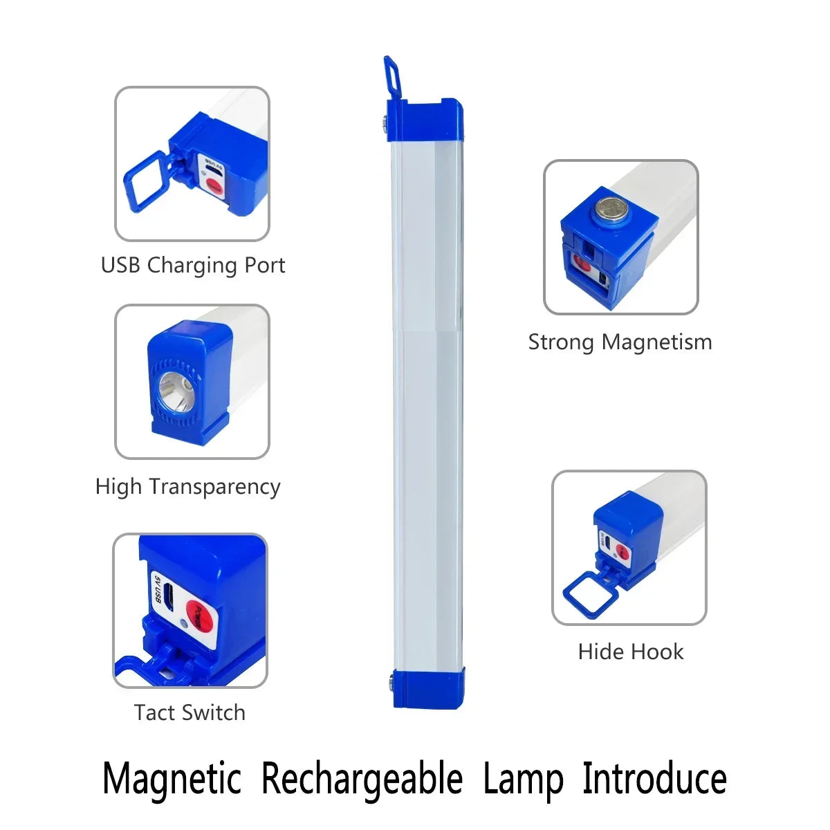 Rechargeable Magnetic LED Tube Light
