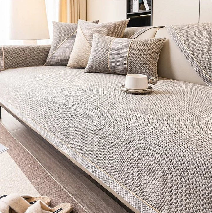 All-Season Anti-Slip Cotton-Linen Sofa Protector