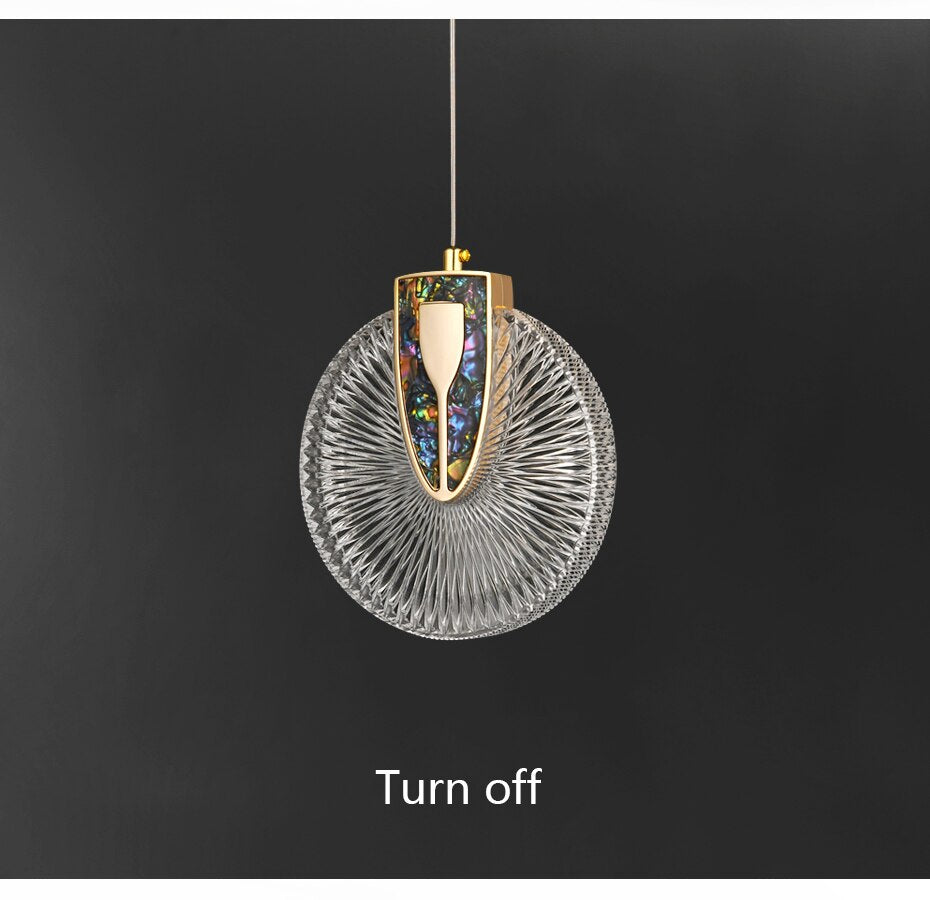 Luxe Aura Crystal Round Pendant Light Fixture
