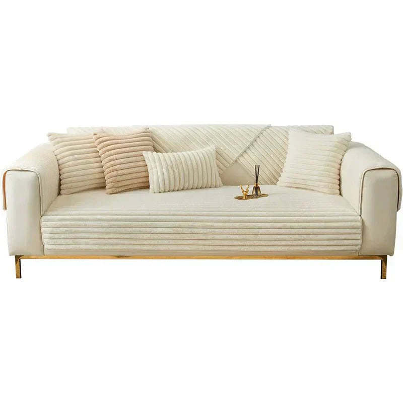 Plush Comfort Winter Sofa Protector in Soft Faux Fur
