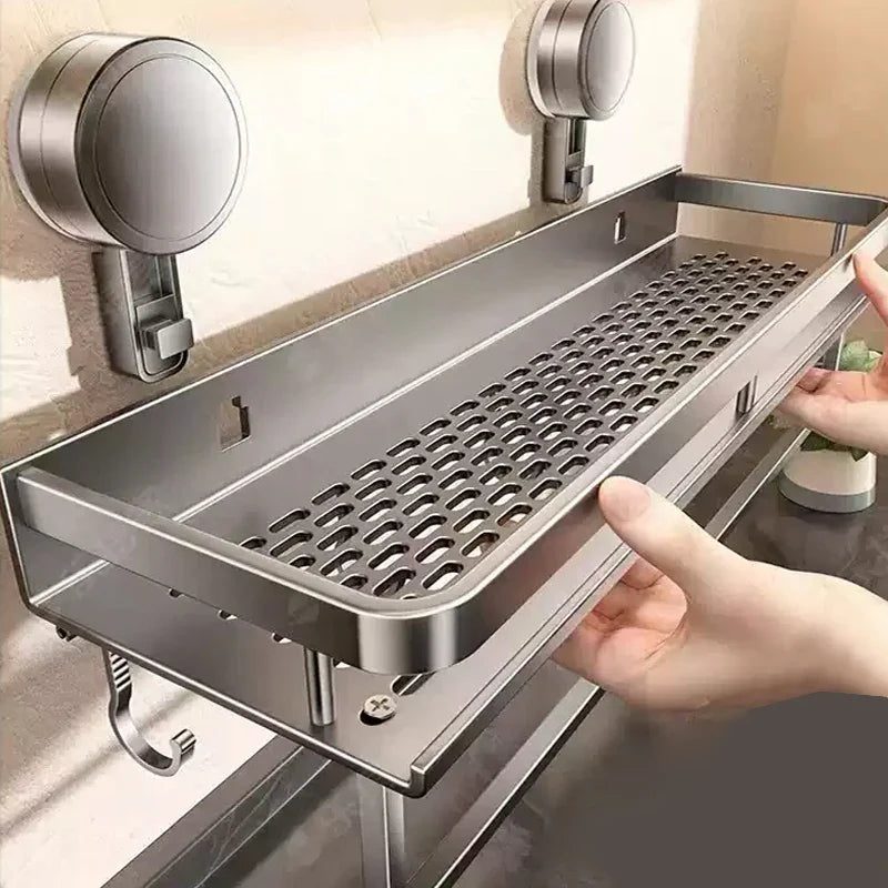 Suction Cup Bathroom Shelf – Easy Installation, No Drilling Needed