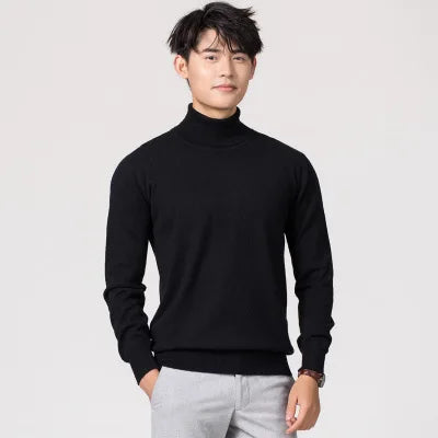 Luxurious Cashmere-Cotton Blend Turtleneck Sweater for Men
