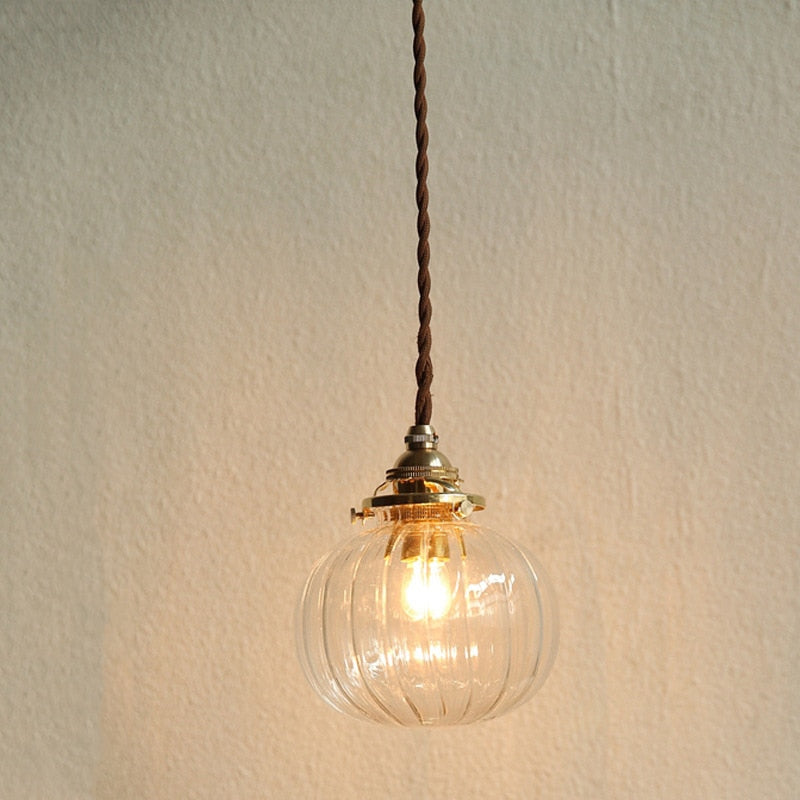 Vintage-Inspired Glass Pendant Light for Compact Areas