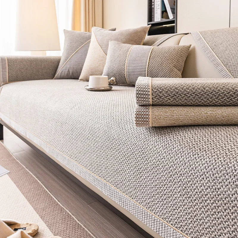 All-Season Anti-Slip Cotton-Linen Sofa Protector