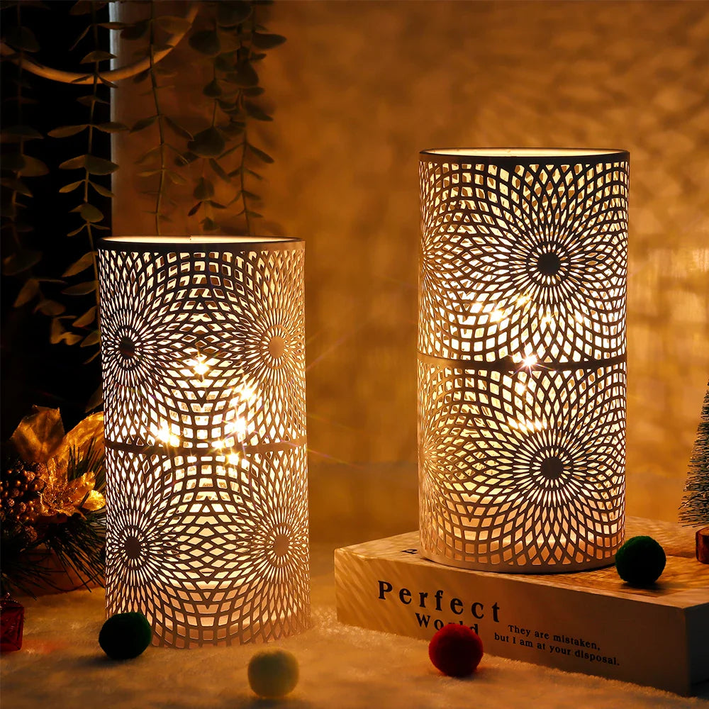 Set of 2 Cordless LED Cylinder Lamps for Elegant Lighting