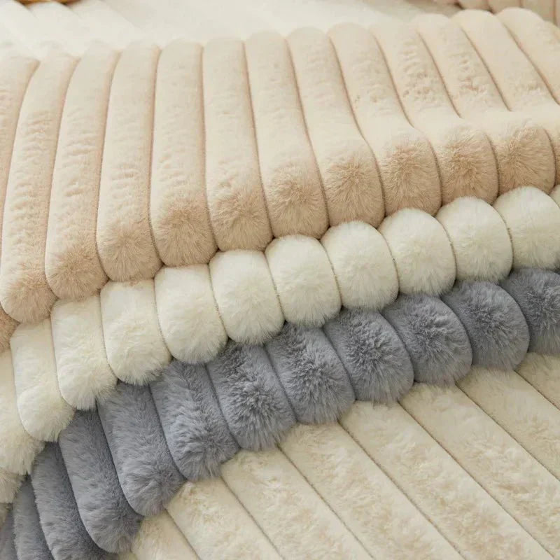 Plush Comfort Winter Sofa Protector in Soft Faux Fur
