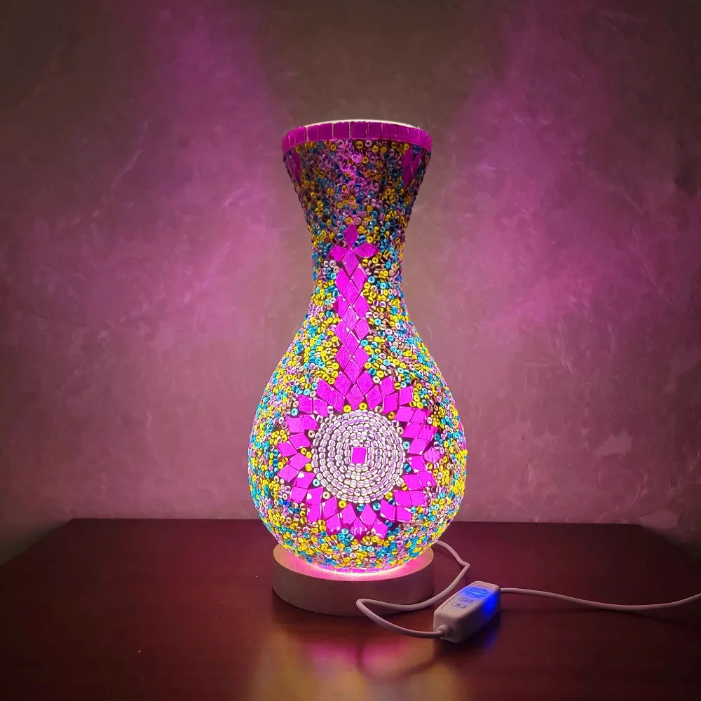 Mediterranean-Inspired Mosaic Table Lamp for Cozy Spaces