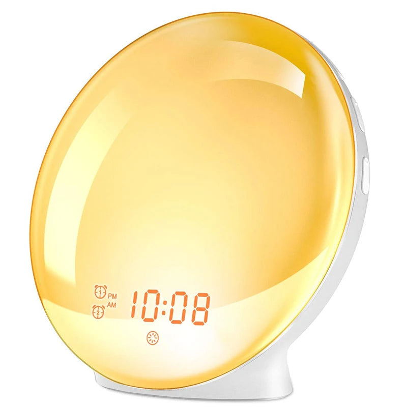 Light Alarm Clock | Sunrise Simulation & Nature Sounds | USB Powered | Adjustable Color Modes