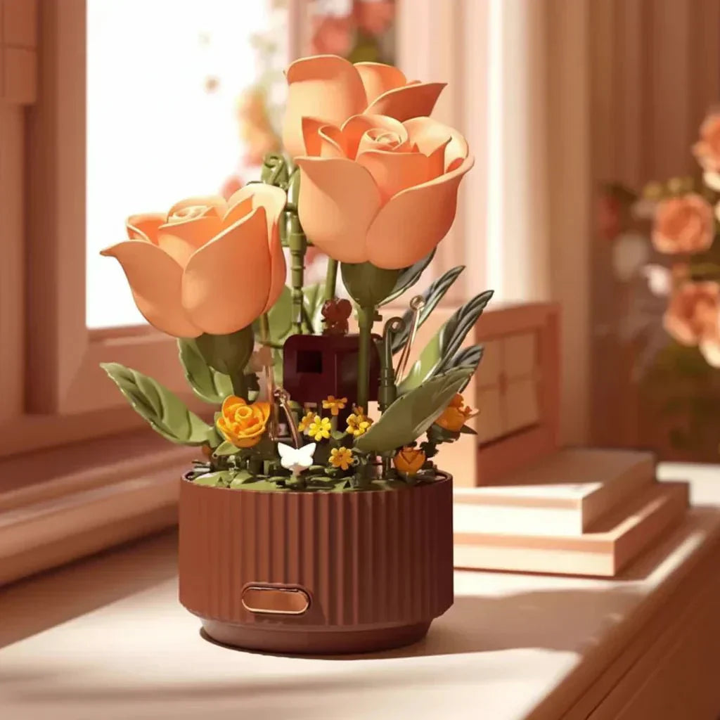 Enchanting 255-Piece Floral Building Block Set for Kids