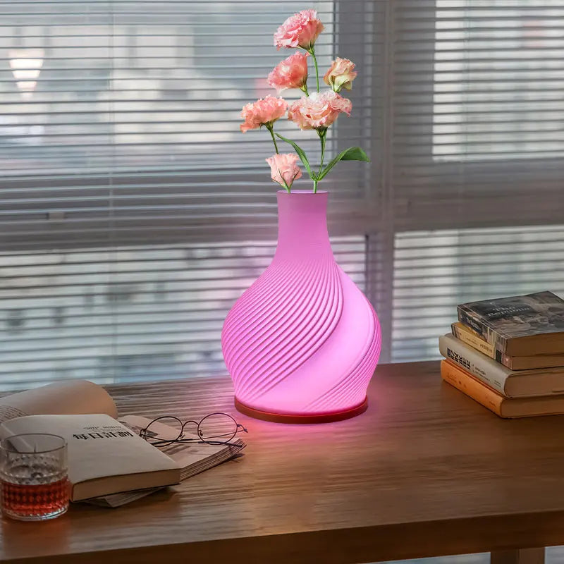 Elegant Vase Lamp with Adjustable LED Lighting for Home Decor