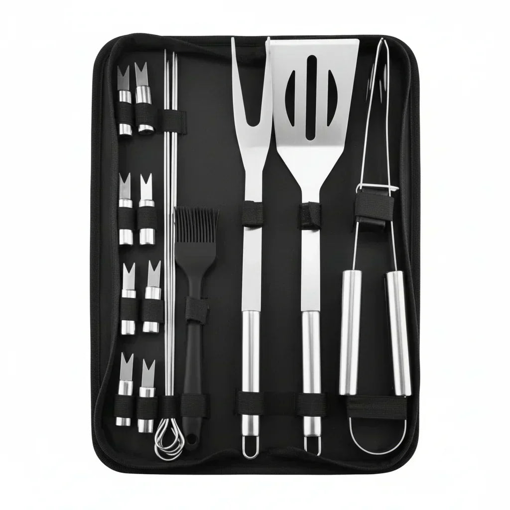 Ultimate Grilling Companion: Stainless Steel BBQ Tool Set