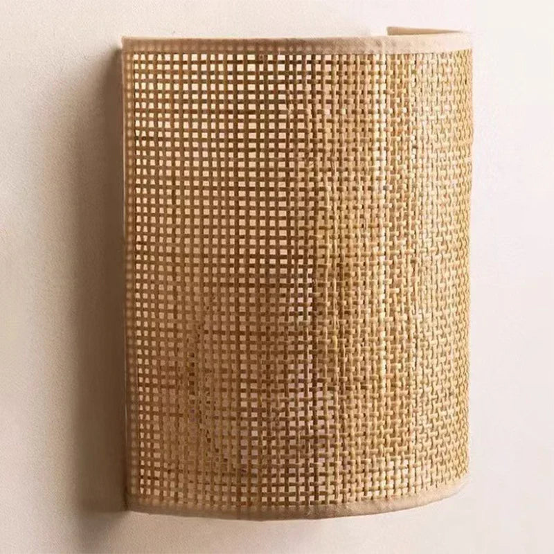 Handcrafted Rattan Wall Sconce for Cozy Spaces