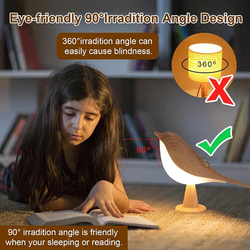 Charming Nature-Inspired LED Lamp with Colorful Bird Design