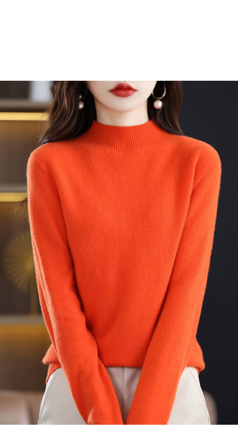 LuxeMerino Women's 100% Pure Wool Sweater for Chillier Days