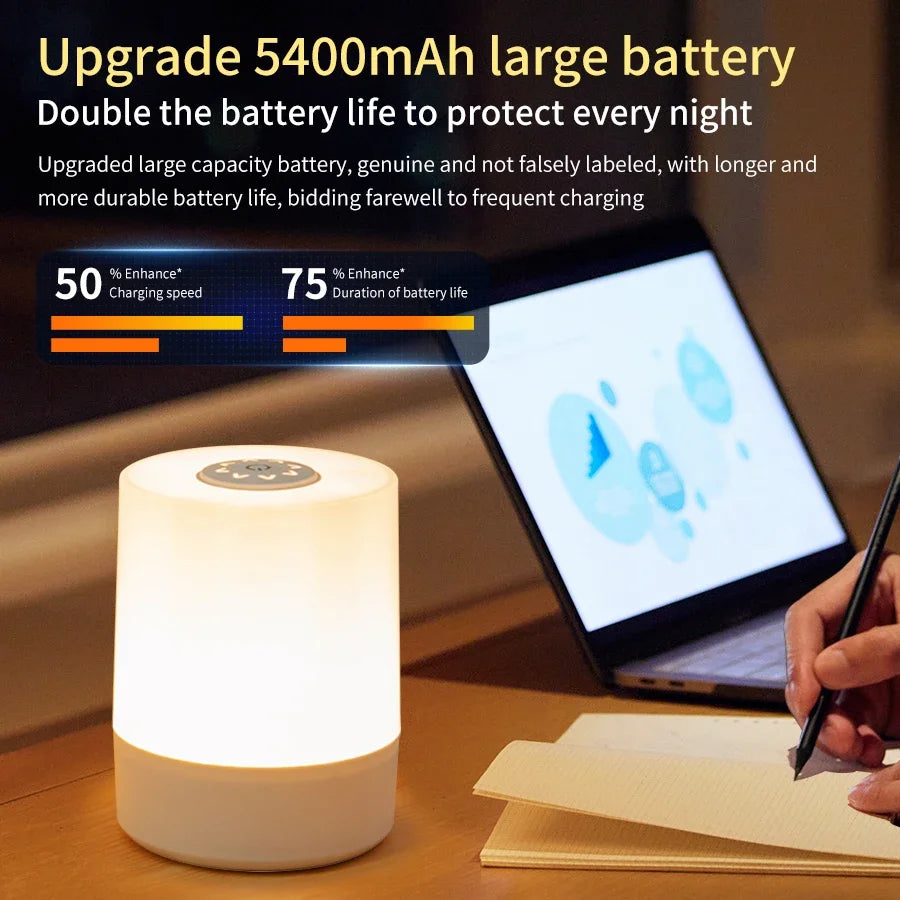 Adjustable Touch-Control LED Night Lamp – Cordless Rechargeable Light