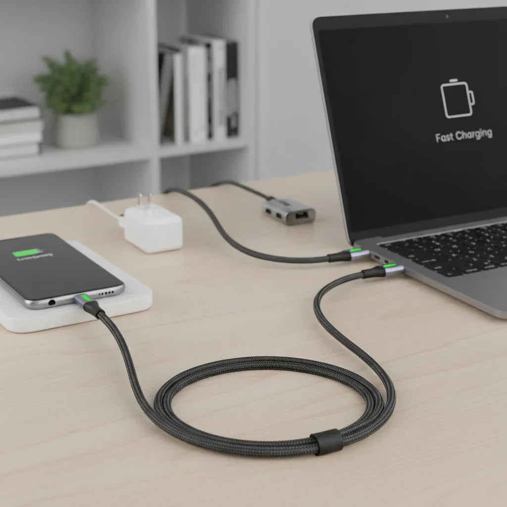 Ultra-Fast USB-C Cable for External Drives – 6A Charging