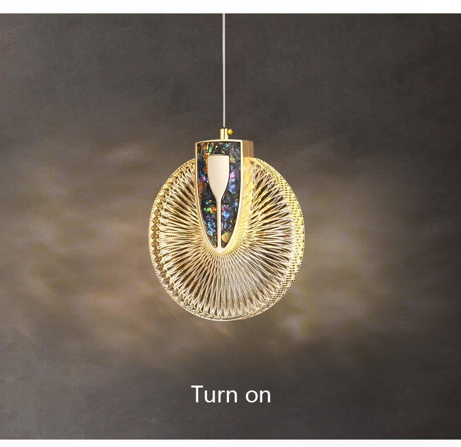 Luxe Aura Crystal Round Pendant Light Fixture