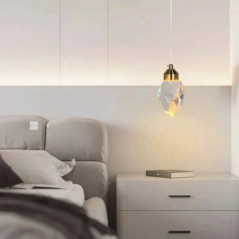 Faceted Shade Crystal Pendant Light with LED