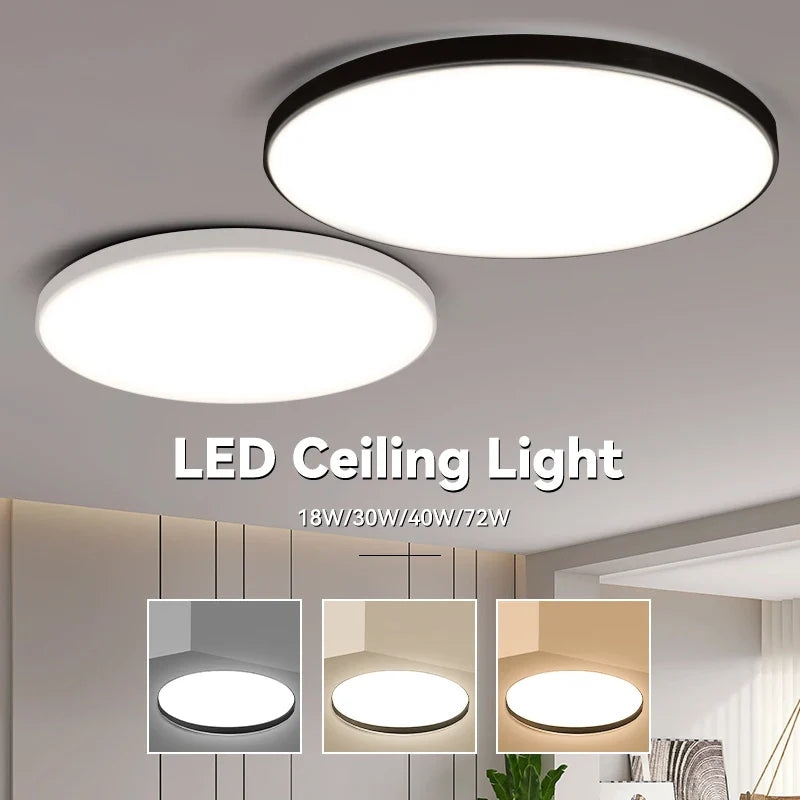 Round Ceiling Light with Motion Sensor - LED Technology for Generous Lighting