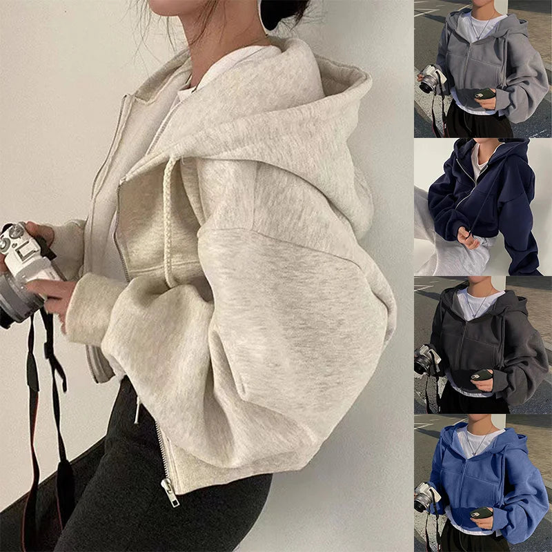 Women’s Zip-Up Hoodie | Fleece-Lined | Warm & Comfortable Fit | Polyester