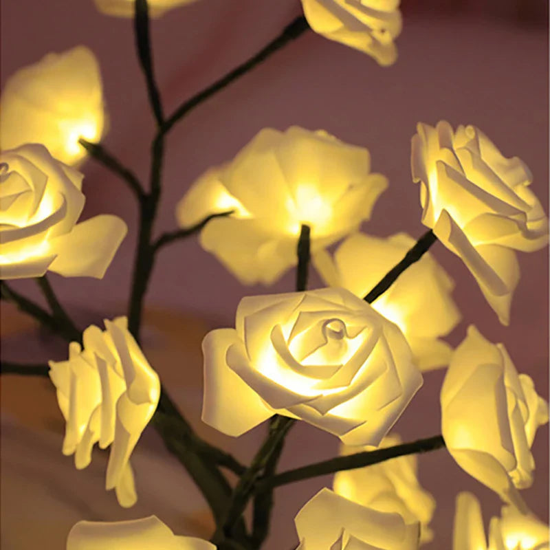 Charming Rose LED Table Lamp - USB Night Light for Every Occasion