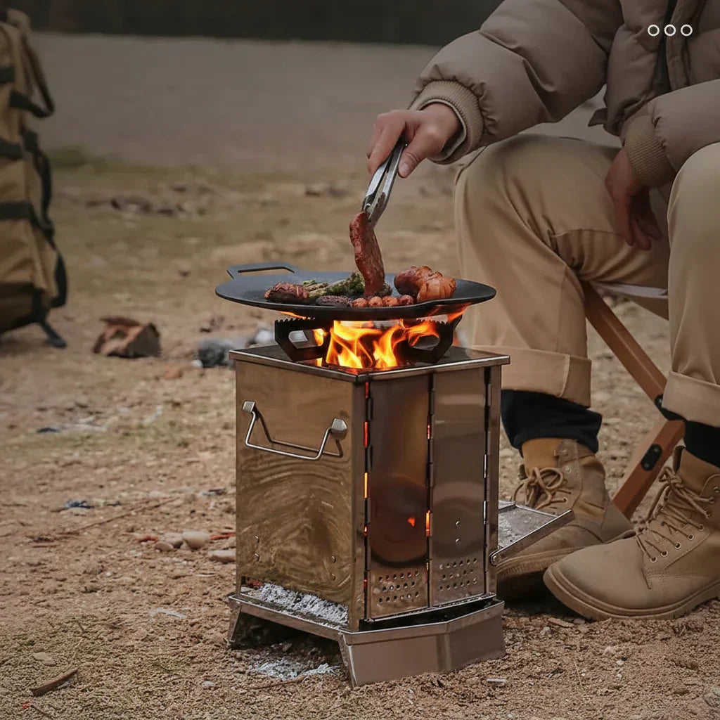 EcoChef Portable Steel Stove for Outdoor Cooking Adventures
