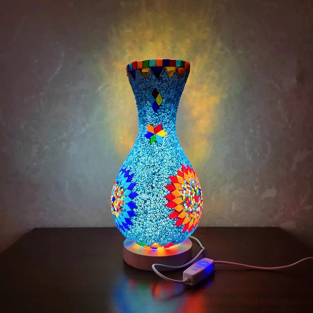 Mediterranean-Inspired Mosaic Table Lamp for Cozy Spaces